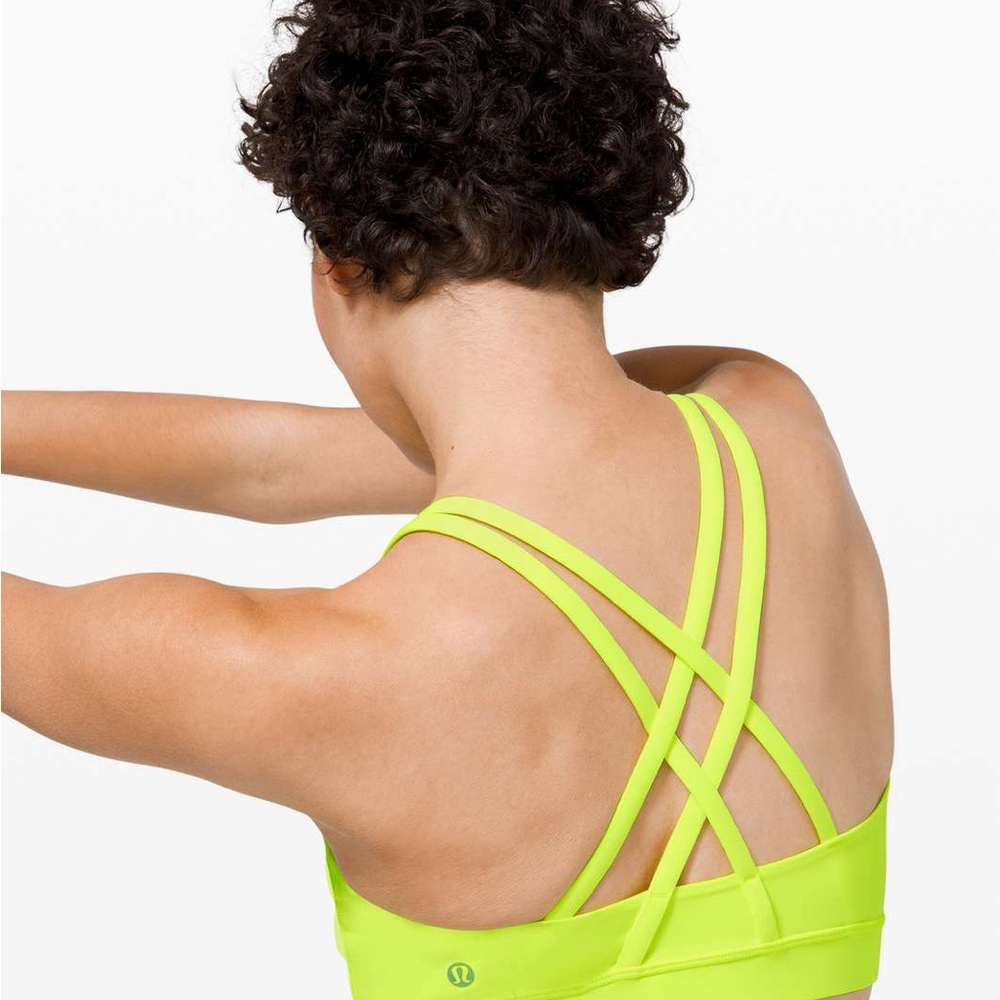 lululemon athletica Neon Yellow Strappy Sports Bra